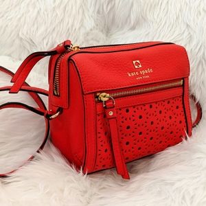 Red Kate Spade Crossbody with Cutout Print